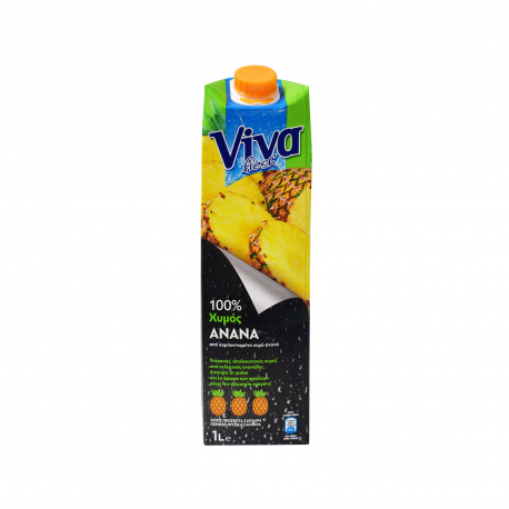 Viva fresh 100% φυσικός χυμός χωρίς ζάχαρη ανανάς (1lt)
