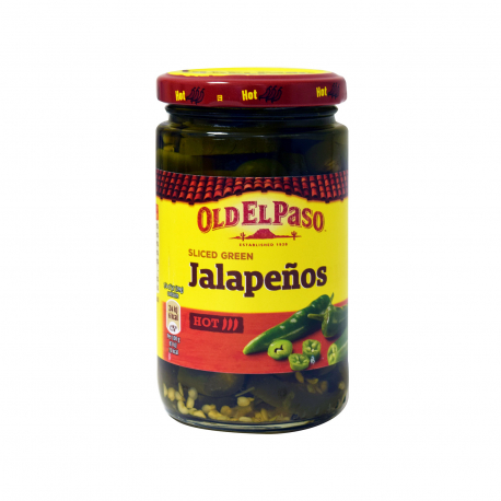 Old el paso πιπεριές σε άλμη πράσινες jalapenos - vegetarian σε φέτες (115g)