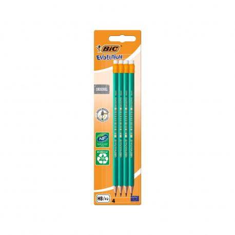 BIC μολύβι με γομολάστιχα evolution (4τεμ.)