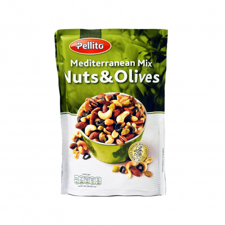 Pellito ανάμεικτοι ξηροί καρποί με αποξηραμένη ελιά mediterranean mix nuts & olives (125g)