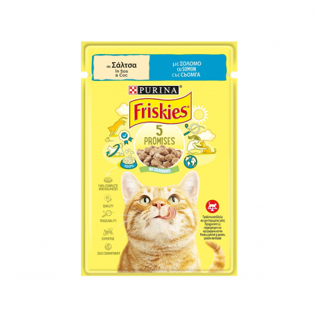 Friskies τροφή γάτας με σολομό σε σάλτσα (85g)