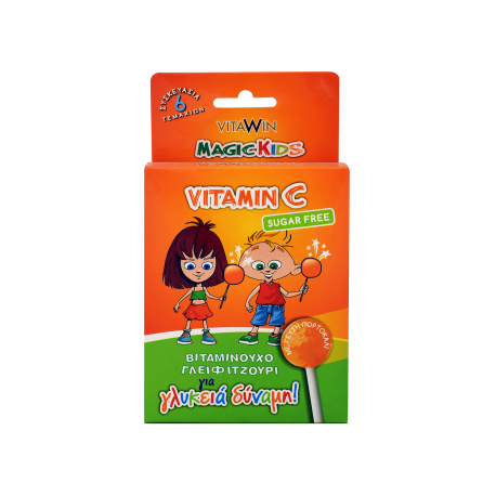 Vitawin συμπλήρωμα διατροφής παιδικό magic kids γλειφιτζούρι με γεύση πορτοκάλι - χωρίς ζάχαρη (6χ2g)