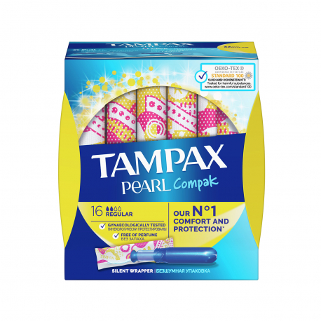 Tampax ταμπόν pearl compak regular (16τεμ.)