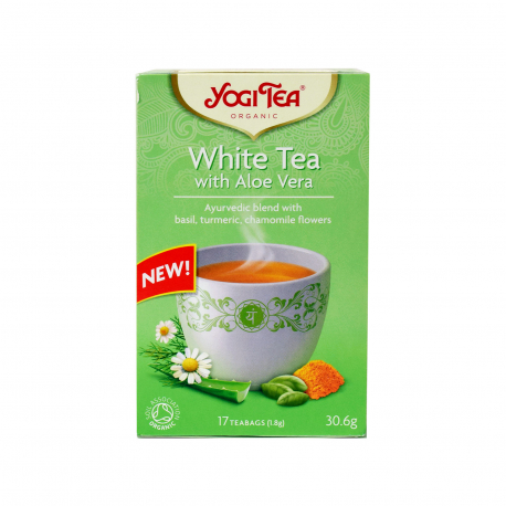 YOGI TEA ΑΦΕΨΗΜΑ WHITE TEA WITH ALOE VERA - Βιολογικό (17φακ.)