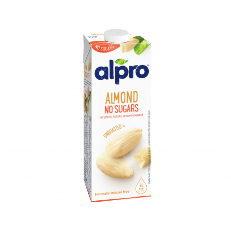 Alpro ρόφημα αμυγδάλου unroasted - χωρίς λακτόζη, χωρίς προσθήκη ζάχαρης (1lt)