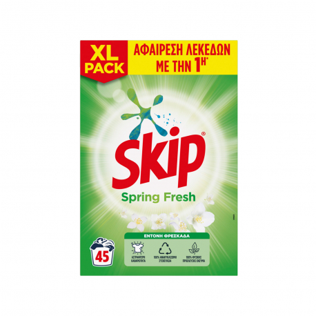 Skip σκόνη απορρυπαντικό πλυντηρίου ρούχων spring fresh (45μεζ.)