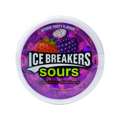 ICE BREAKERS ΚΑΡΑΜΕΛΕΣ SOURS STRAWBERRY, MIXED BERRY - Χωρίς ζάχαρη (42g)