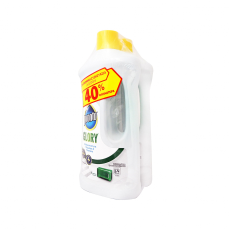 Pronto υγρό καθαριστικό για μάρμαρα & πλακάκια glory με πράσινο σαπούνι οικονομική συσκευασία (1lt) (40% φθηνότερα)