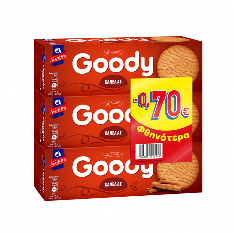 Αλλατίνη μπισκότα κανέλας goody (3x185g) (-0.7€)
