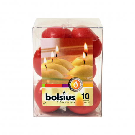 Bolsius κεριά επιπλέοντα κόκκινα (10τεμ.)