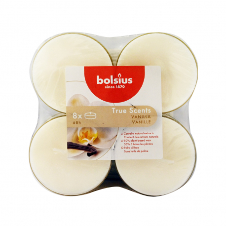 Bolsius κεριά ρεσώ 8 ωρών vanilla (8τεμ.)