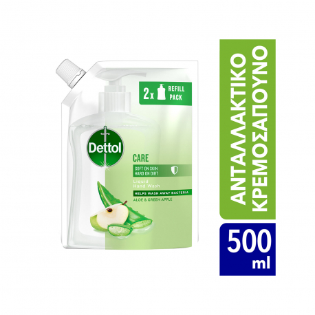 Dettol υγρό κρεμοσάπουνο ανταλλακτικό soft on skin αντιβακτηριδιακό/ aloe vera (500ml)