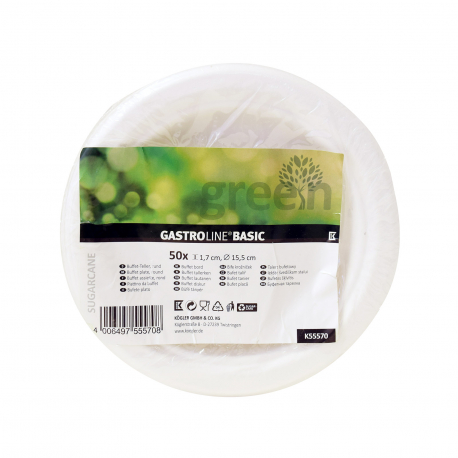 Gastroline πιατάκια μίνι μπουφέ από ζαχαροκάλαμο green (50τεμ.)
