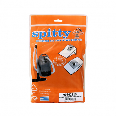 Spitty σακούλες ηλεκτρικής σκούπας philips sidney mobilo 90801215 (5τεμ.)