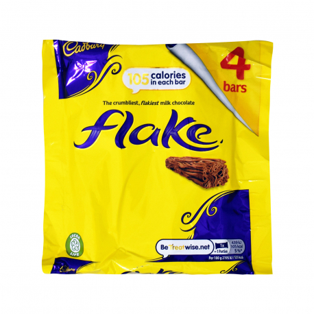 Cadbury σοκολάτα γάλακτος flake - vegetarian (4x20g)
