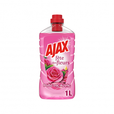 Ajax υγρό καθαριστικό πατώματος γιορτή λουλουδιών ρόδο της αυγής (1lt)