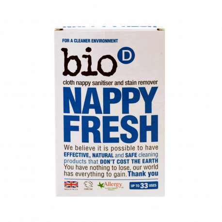 Bio D σκόνη απορρυπαντικό ρούχων nappy fresh - vegan 500γρ. (33μεζ.)