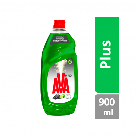 Ava υγρό πιάτων για πλύσιμο στο χέρι plus+ green lemon (900ml)