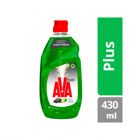 Ava υγρό πιάτων για πλύσιμο στο χέρι plus+ green lemon (430ml)