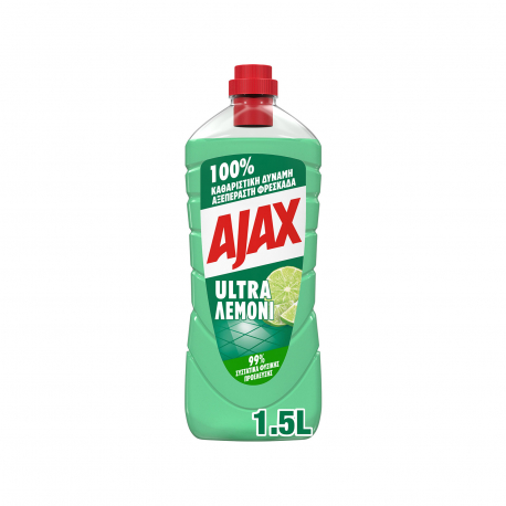 Ajax υγρό καθαριστικό πατώματος ultra λεμόνι (1500ml)