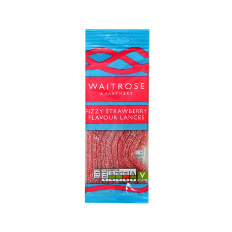 Waitrose καραμέλες ζελεδάκια fizzy strawberry lances - vegetarian (65g)