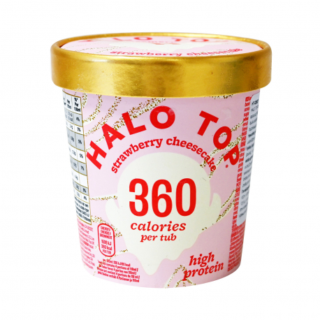 Halo top παγωτό οικογενειακό 360 calories strawberry cheesecake (276g)