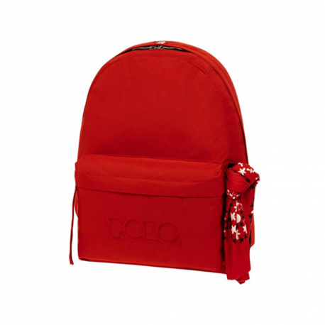Polo σχολική τσάντα πλάτης 9101135 κόκκινη, με μαντήλι
