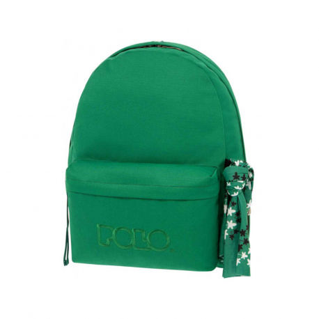 Polo σχολική τσάντα πλάτης 9101135 πράσινη με μαντήλι