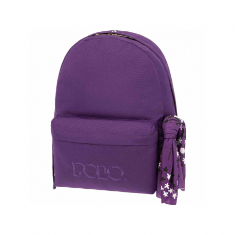Polo σχολική τσάντα πλάτης 9101135 μωβ με μαντήλι