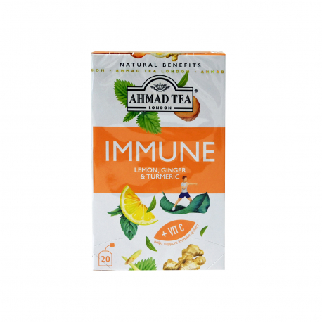 Ahmad tea αφέψημα immune lemon, ginger, turmeric & vtamin C (20φακ.)