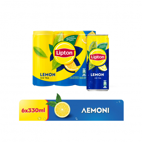 Lipton έτοιμο αφέψημα μαύρου τσαγιού ice tea λεμόνι - (6x330ml)
