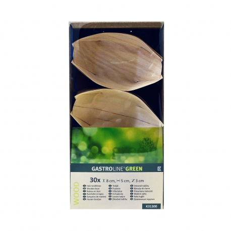 Gastroline βαρκούλα ξύλινη σερβιρίσματος green 31300 (30τεμ.)