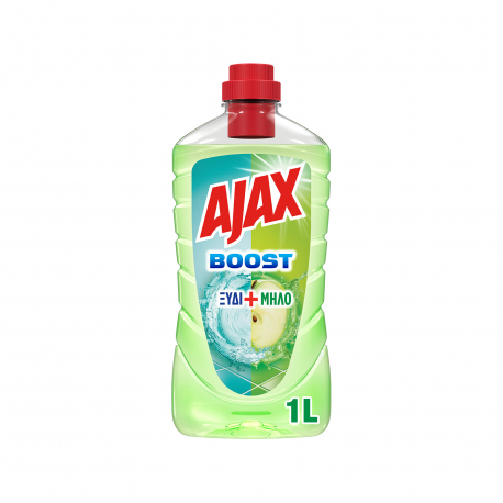 Ajax υγρό καθαριστικό πατώματος boost ξίδι & μήλο (1lt)