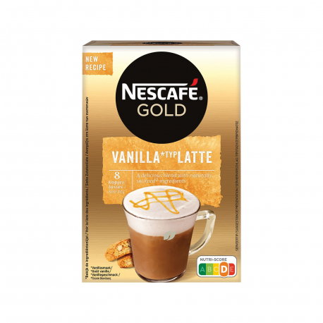 Nescafe στιγμιαίο ρόφημα καφέ gold vanilla typ latte (8x18.5g)