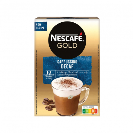 Nescafe στιγμιαίο ρόφημα καφέ gold cappuccino decaf (10x12.5g)