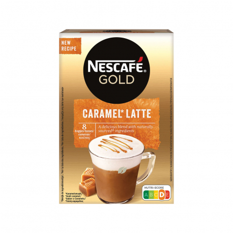 Nescafe στιγμιαίο ρόφημα καφέ gold caramel latte - vegetarian (8x17g)