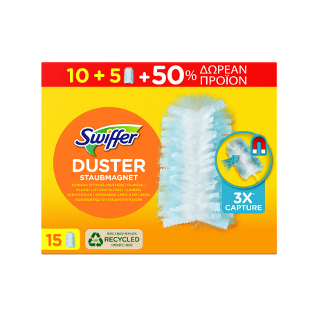 Swiffer ανταλλακτικά πανάκια ξεσκονίσματος duster (10τεμ.) (50% περισσότερο προϊόν)