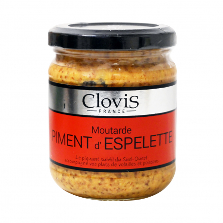 Clovis μουστάρδα με πιπέρι espelette Γαλλίας (200g)