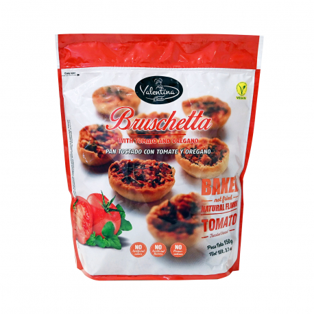 Valentina snacks ψωμί φρυγανισμένο bruschetta με ντομάτα & ρίγανη - vegan (150g)