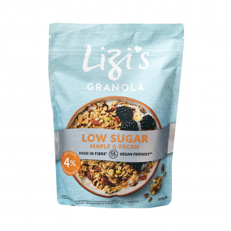 Lizi's δημητριακά granola maple & pecan, low sugar - vegan (500g)