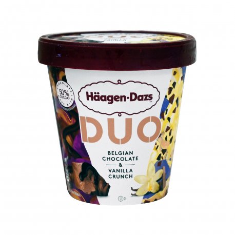 Haagen Dazs παγωτό οικογενειακό duo belgian chocolate & vanilla crunch (0.36kg)