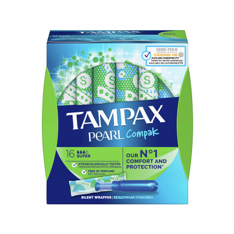 Tampax ταμπόν pearl compak super (16τεμ.)