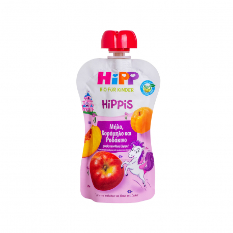 HIPP ΦΡΟΥΤΟΠΟΛΤΟΣ ΕΤΟΙΜΟΣ ΠΑΙΔΙΚΟΣ HIPPIS ΜΗΛΟ, ΚΟΡΟΜΗΛΟ, ΡΟΔΑΚΙΝΟ - Βιολογικό,Χωρίς προσθήκη ζάχαρης 1+ ΕΤΟΥΣ (100g)