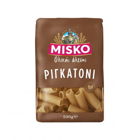 Misko πάστα ζυμαρικών ολικής αλέσεως ριγκατόνι (500g)