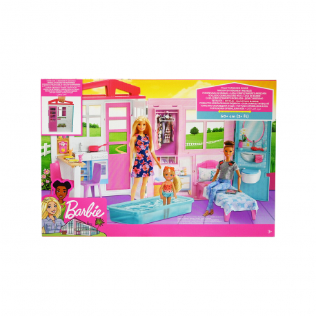 Barbie παιχνίδι σπιτάκι - βαλιτσάκι FXG54