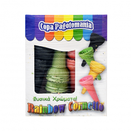 Rainbow χωνάκια παγωτού cornetto χρωματιστά (16τεμ.)