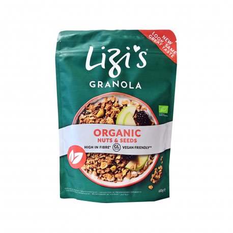 LIZI'S ΔΗΜΗΤΡΙΑΚΑ GRANOLA NUTS & SEEDS - Βιολογικό,Vegan (400g)