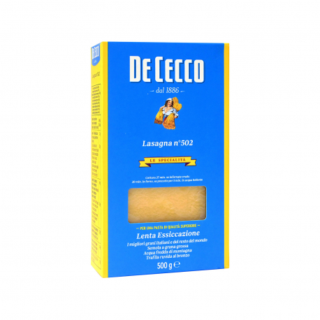 De Cecco πάστα ζυμαρικών lasagna Nο. 502 (500g)