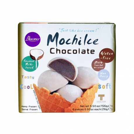 Buono παγωτό πολυσυσκευασία mochilce non dairy με γάλα καρύδας - chocolate - χωρίς γλουτένη (6x26g)