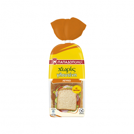 Παπαδοπούλου ψωμί λευκό με προζύμι - χωρίς γλουτένη σε φέτες (300g)